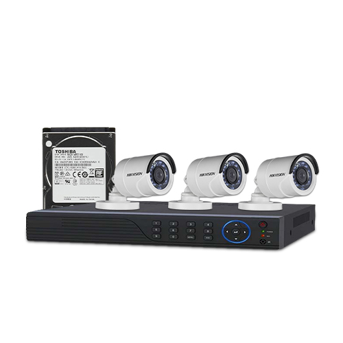 HIKVISION 3 unit 1080P night vision security cc camera Package